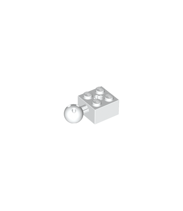 LEGO - Technic-steen, gemodificeerd 2 x 2 met kogelgewricht en as-gat met 6 gaten in de kogel - White | N