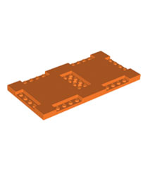 LEGO - Steen, gemodificeerd 8 x 16 x 2/3 met 1 x 4- en 2 x 4-inkepingen - Orange | N - Thumbnail