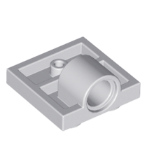 LEGO - Plaat, gemodificeerd 2 x 2 met pen­gat – volledige kruissteun aan onderzijde - Light Bluish Gray | N - Thumbnail