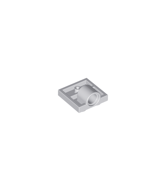 LEGO - Plaat, gemodificeerd 2 x 2 met pen­gat – volledige kruissteun aan onderzijde - Light Bluish Gray | N