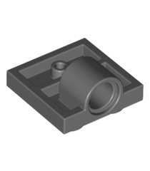 LEGO - Plaat, gemodificeerd 2 x 2 met pen­gat – volledige kruissteun aan onderzijde - Dark Bluish Gray | N - Thumbnail