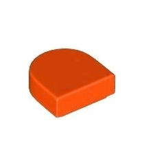 LEGO - Tegel, rond 1 x 1 halve cirkel verlengd - Reddish Orange | N - Thumbnail