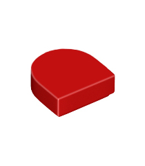 LEGO - Tegel, rond 1 x 1 halve cirkel verlengd - Red | N - Thumbnail