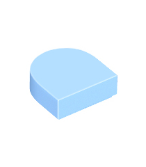 LEGO - Tegel, rond 1 x 1 halve cirkel verlengd - Bright Light Blue | N - Thumbnail