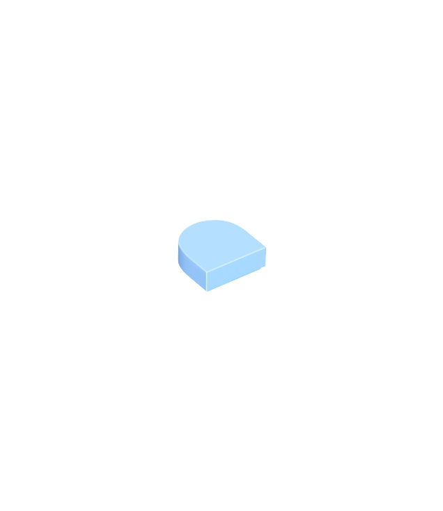 LEGO - Tegel, rond 1 x 1 halve cirkel verlengd - Bright Light Blue | N