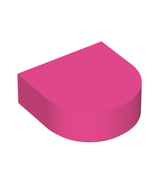 LEGO - Tegel, rond 1 x 1 halve cirkel verlengd - Dark Pink | N