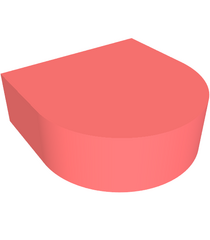 LEGO - Tegel, rond 1 x 1 halve cirkel verlengd - Coral | N - Thumbnail