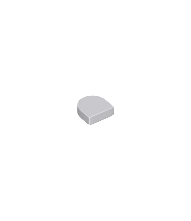 LEGO - Tegel, rond 1 x 1 halve cirkel verlengd - Light Bluish Gray | N