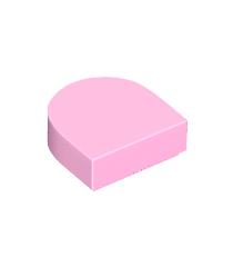 LEGO - Tegel, rond 1 x 1 halve cirkel verlengd - Bright Pink | N - Thumbnail