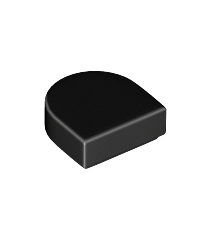 LEGO - Tegel, rond 1 x 1 halve cirkel verlengd - Black | N - Thumbnail