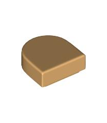 LEGO - Tegel, rond 1 x 1 halve cirkel verlengd - Medium Tan | N - Thumbnail
