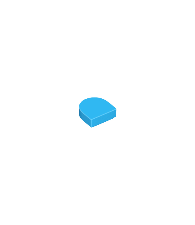 LEGO - Tegel, rond 1 x 1 halve cirkel verlengd - Dark Azure | N