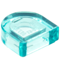 LEGO - Tegel, rond 1 x 1 halve cirkel verlengd - Trans-Light Blue | N - Thumbnail