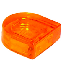 LEGO - Tegel, rond 1 x 1 halve cirkel verlengd - Trans-Orange | N - Thumbnail