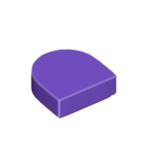 LEGO - Tegel, rond 1 x 1 halve cirkel verlengd - Dark Purple | N - Thumbnail