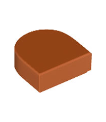 LEGO - Tegel, rond 1 x 1 halve cirkel verlengd - Dark Orange | N - Thumbnail