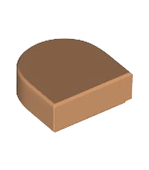 LEGO - Tegel, rond 1 x 1 halve cirkel verlengd - Medium Nougat | N - Thumbnail