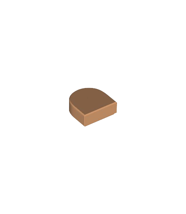 LEGO - Tegel, rond 1 x 1 halve cirkel verlengd - Medium Nougat | N