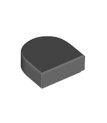 LEGO - Tegel, rond 1 x 1 halve cirkel verlengd - Dark Bluish Gray | N - Thumbnail