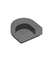 LEGO - Tegel, rond 1 x 1 halve cirkel verlengd - Trans-Black | N - Thumbnail