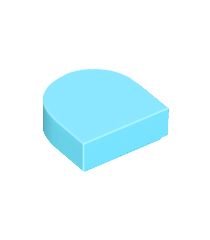 LEGO - Tegel, rond 1 x 1 halve cirkel verlengd - Medium Azure | N - Thumbnail