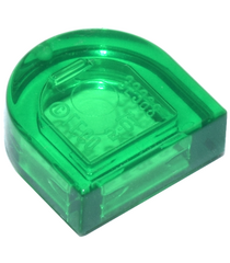 LEGO - Tegel, rond 1 x 1 halve cirkel verlengd - Trans-Green | N - Thumbnail