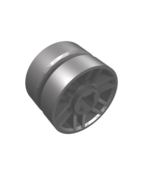 LEGO - Wiel Ø14 x 9,9 mm met middengroef, nep­bouten en 6 dubbele spaken - Flat Silver | N