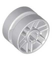 LEGO - Wiel Ø14 x 9,9 mm met middengroef, nep­bouten en 6 dubbele spaken - Light Bluish Gray | N - Thumbnail