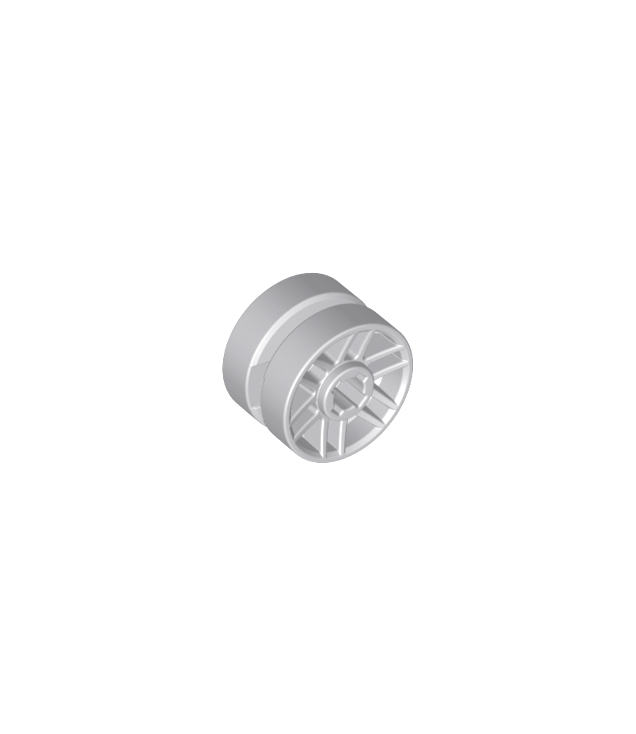 LEGO - Wiel Ø14 x 9,9 mm met middengroef, nep­bouten en 6 dubbele spaken - Light Bluish Gray | N
