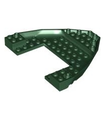 LEGO - Boot, boegsteen 10 x 12 x 1 open - Dark Green | N - Thumbnail