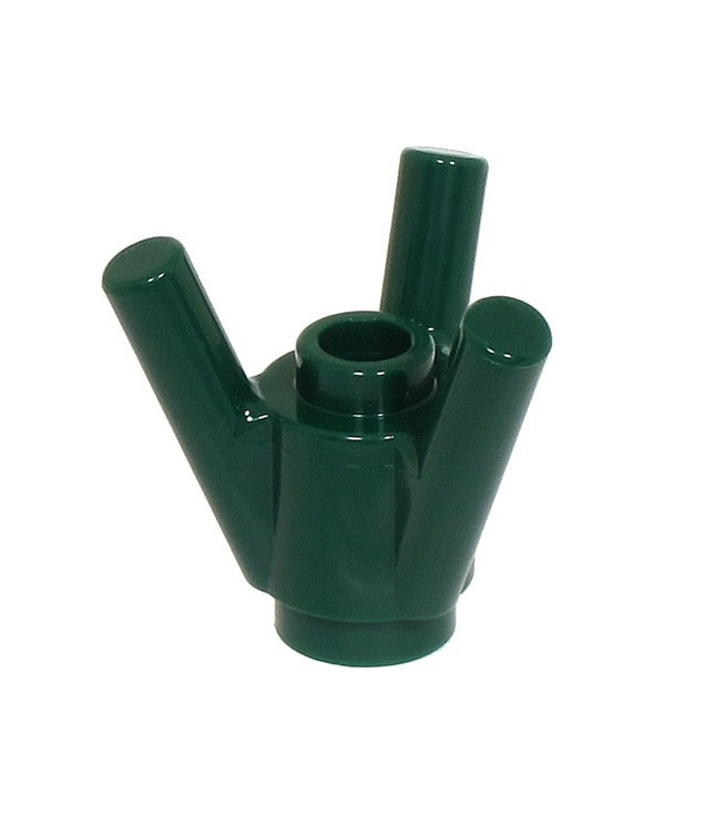 LEGO - Steen, rond 1 x 1 met 3 diagonale staafen - Dark Green | N