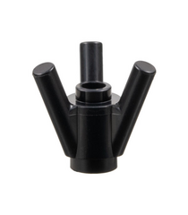 LEGO - Steen, rond 1 x 1 met 3 diagonale staafen - Black | N - Thumbnail