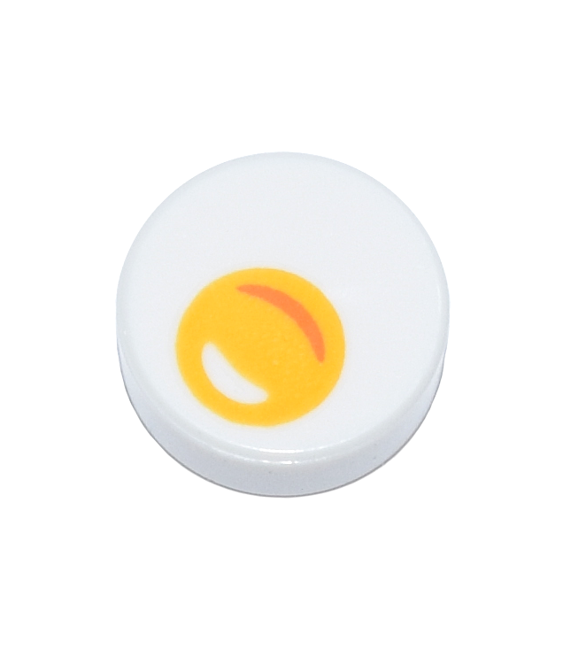 LEGO - Tegel, rond 1 x 1 met eidooier­patroon - White | N