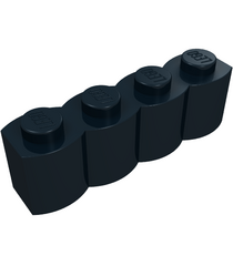 LEGO - Steen, gemodificeerd 1 x 4 met houtprofiel - Black | N - Thumbnail