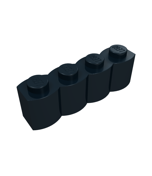 LEGO - Steen, gemodificeerd 1 x 4 met houtprofiel - Black | N