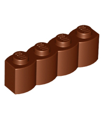 LEGO - Steen, gemodificeerd 1 x 4 met houtprofiel - Reddish Brown | N - Thumbnail