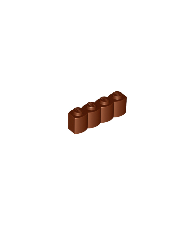 LEGO - Steen, gemodificeerd 1 x 4 met houtprofiel - Reddish Brown | N