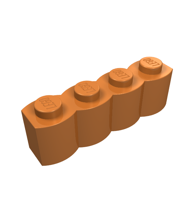 LEGO - Steen, gemodificeerd 1 x 4 met houtprofiel - Medium Nougat | N