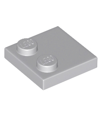 LEGO - Tegel, gemodificeerd 2 x 2 met noppen aan rand - Light Bluish Gray | N - Thumbnail