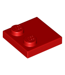 LEGO - Tegel, gemodificeerd 2 x 2 met noppen aan rand - Red | N - Thumbnail
