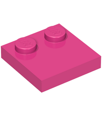 LEGO - Tegel, gemodificeerd 2 x 2 met noppen aan rand - Dark Pink | N - Thumbnail
