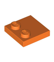 LEGO - Tegel, gemodificeerd 2 x 2 met noppen aan rand - Orange | N - Thumbnail