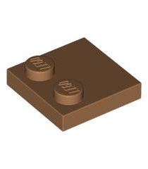 LEGO - Tegel, gemodificeerd 2 x 2 met noppen aan rand - Medium Nougat | N - Thumbnail