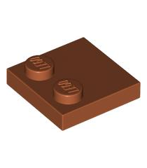 LEGO - Tegel, gemodificeerd 2 x 2 met noppen aan rand - Dark Orange | N - Thumbnail