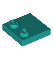 LEGO - Tegel, gemodificeerd 2 x 2 met noppen aan rand - Dark Turquoise | N - Thumbnail