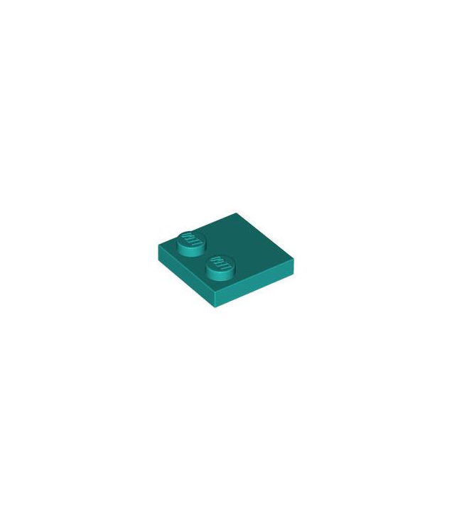 LEGO - Tegel, gemodificeerd 2 x 2 met noppen aan rand - Dark Turquoise | N