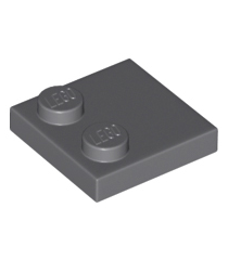 LEGO - Tegel, gemodificeerd 2 x 2 met noppen aan rand - Dark Bluish Gray | N - Thumbnail