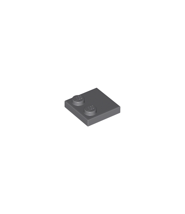 LEGO - Tegel, gemodificeerd 2 x 2 met noppen aan rand - Dark Bluish Gray | N