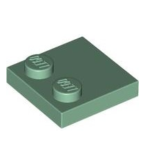 LEGO - Tegel, gemodificeerd 2 x 2 met noppen aan rand - Sand Green | N - Thumbnail
