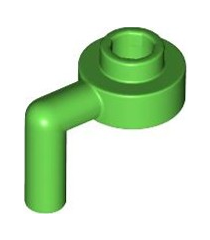 LEGO - Plaat, rond 1 x 1 met open nop en staaf naar beneden - Bright Green | N - Thumbnail